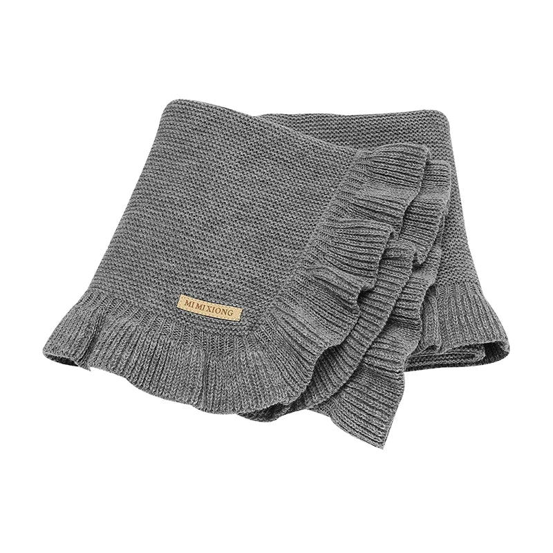 Manta para Bebê 90*70cm Tricotada Recém-Nascido Meninos Meninas Cores Sólidas Carrinho Envoltório Saco de Dormir Reversível Macio Edredom Infantil