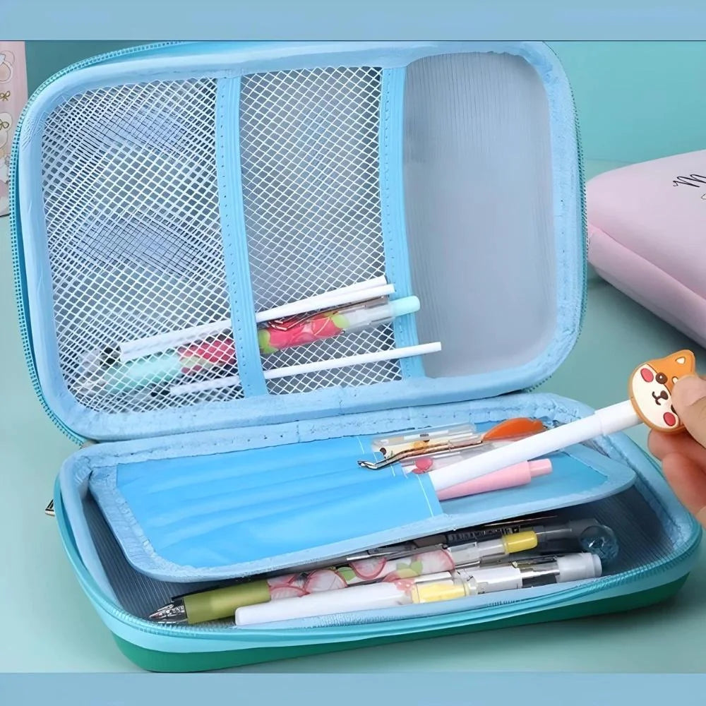 Estojo Escolar Infantil 3d Organizador 3 Divisórias Grande Estampa Com Alto Relevo