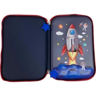 Estojo Escolar Infantil 3d Organizador 3 Divisórias Grande Estampa Com Alto Relevo