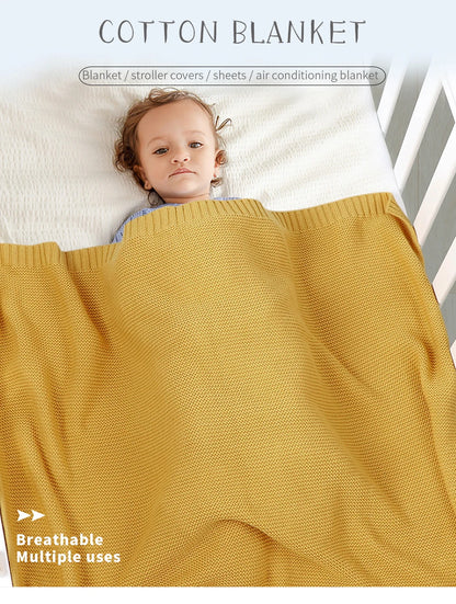 Manta para Bebê Super Macia, Envoltório para Recém-Nascido, 100*80cm, Cobertor de Tricô para Bebê e Criança, Ideal para Carrinho de Bebê, Berço e Cadeirinha de Carro