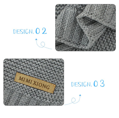 Manta para Bebê Super Macia, Envoltório para Recém-Nascido, 100*80cm, Cobertor de Tricô para Bebê e Criança, Ideal para Carrinho de Bebê, Berço e Cadeirinha de Carro