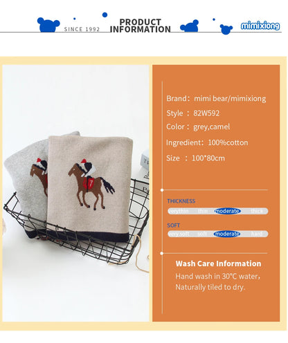 Manta de bebê tricotada, fofa, com desenho animado, macia e quentinha, ideal para enrolar e tomar banho. Mede 100 x 80 cm e pode ser usada como cobertor ou manta para carrinho de bebê.