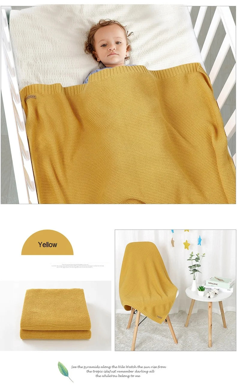 Mantas para Recém-Nascido, Artigos para Nascimento, Tecido Tricotado, Algodão, Carrinho de Bebê, Super Macio, Envoltório para Bebê, Enxoval Infantil, Menina, Manta Infantil