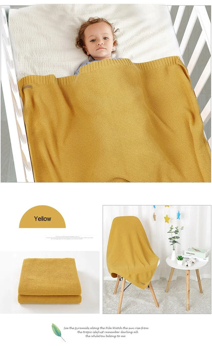 Mantas para Recém-Nascido, Artigos para Nascimento, Tecido Tricotado, Algodão, Carrinho de Bebê, Super Macio, Envoltório para Bebê, Enxoval Infantil, Menina, Manta Infantil