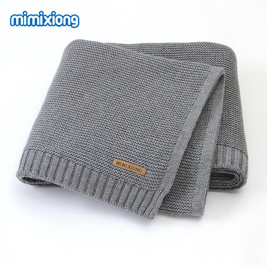 Manta para Bebê Super Macia, Envoltório para Recém-Nascido, 100*80cm, Cobertor de Tricô para Bebê e Criança, Ideal para Carrinho de Bebê, Berço e Cadeirinha de Carro