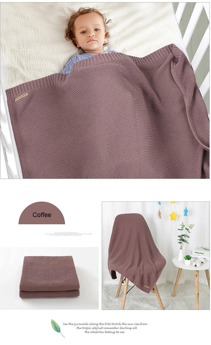 Mantas para Recém-Nascido, Artigos para Nascimento, Tecido Tricotado, Algodão, Carrinho de Bebê, Super Macio, Envoltório para Bebê, Enxoval Infantil, Menina, Manta Infantil