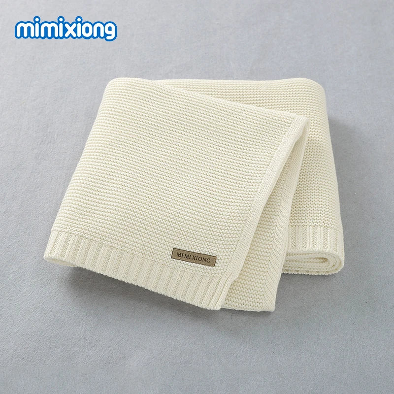 Manta para Bebê Super Macia, Envoltório para Recém-Nascido, 100*80cm, Cobertor de Tricô para Bebê e Criança, Ideal para Carrinho de Bebê, Berço e Cadeirinha de Carro