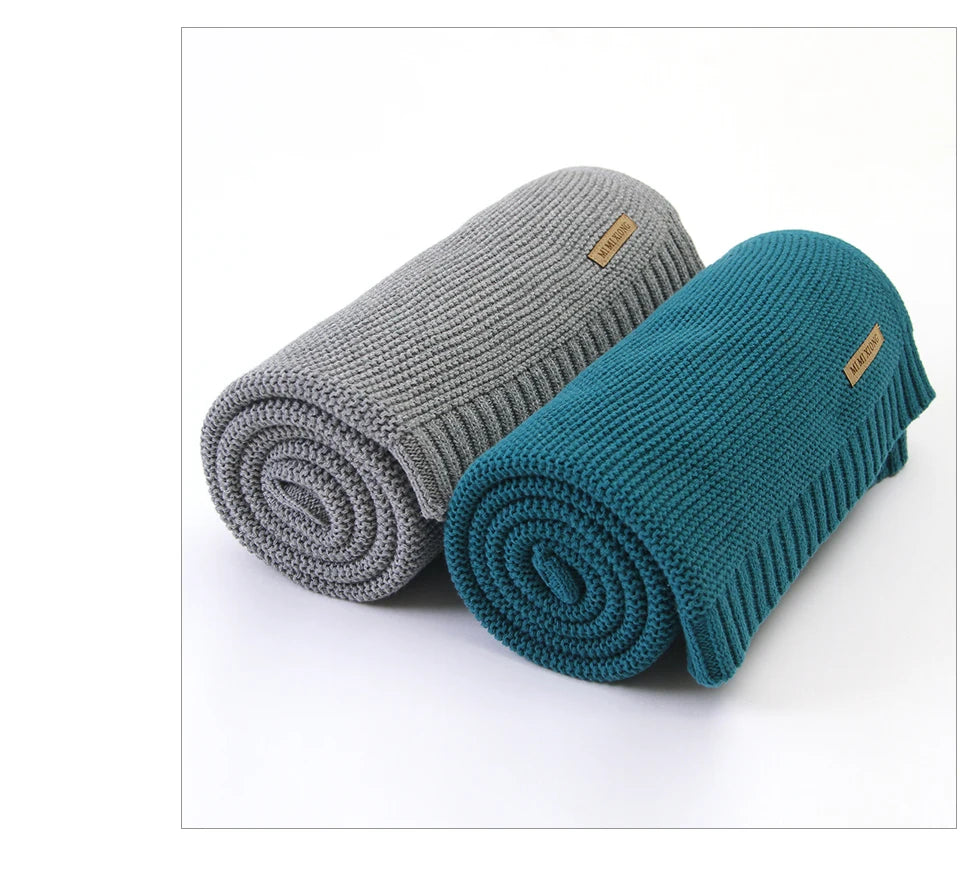 Manta para Bebê Super Macia, Envoltório para Recém-Nascido, 100*80cm, Cobertor de Tricô para Bebê e Criança, Ideal para Carrinho de Bebê, Berço e Cadeirinha de Carro