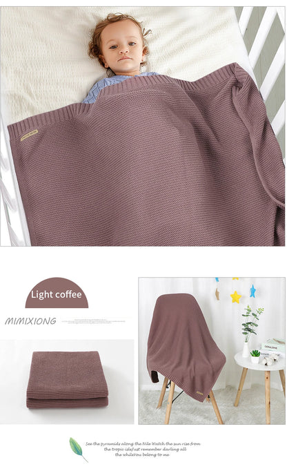 Manta para Bebê Super Macia, Envoltório para Recém-Nascido, 100*80cm, Cobertor de Tricô para Bebê e Criança, Ideal para Carrinho de Bebê, Berço e Cadeirinha de Carro