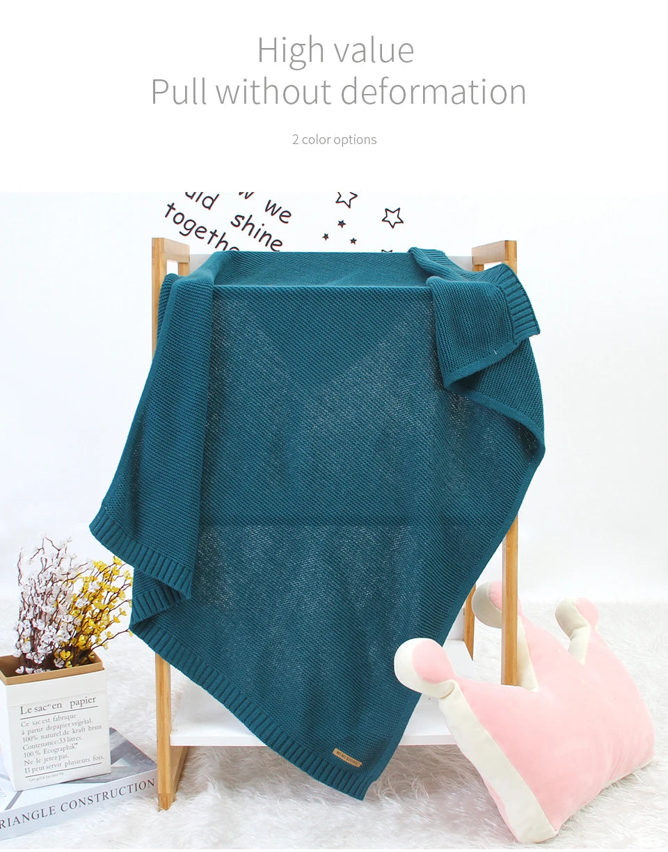 Manta para Bebê Super Macia, Envoltório para Recém-Nascido, 100*80cm, Cobertor de Tricô para Bebê e Criança, Ideal para Carrinho de Bebê, Berço e Cadeirinha de Carro