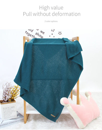 Manta para Bebê Super Macia, Envoltório para Recém-Nascido, 100*80cm, Cobertor de Tricô para Bebê e Criança, Ideal para Carrinho de Bebê, Berço e Cadeirinha de Carro
