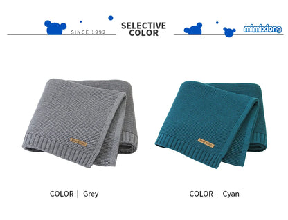 Manta para Bebê Super Macia, Envoltório para Recém-Nascido, 100*80cm, Cobertor de Tricô para Bebê e Criança, Ideal para Carrinho de Bebê, Berço e Cadeirinha de Carro