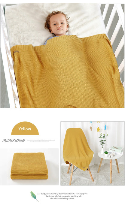 Manta para Bebê Super Macia, Envoltório para Recém-Nascido, 100*80cm, Cobertor de Tricô para Bebê e Criança, Ideal para Carrinho de Bebê, Berço e Cadeirinha de Carro