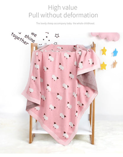 Mantas de Bebê Tricotadas para Recém-Nascidos, Envoltório para Carrinho de Bebê, Envoltório para Berço, Desenho Animado de Alpaca, Manta Infantil para Meninos e Meninas, Colchas Infantis