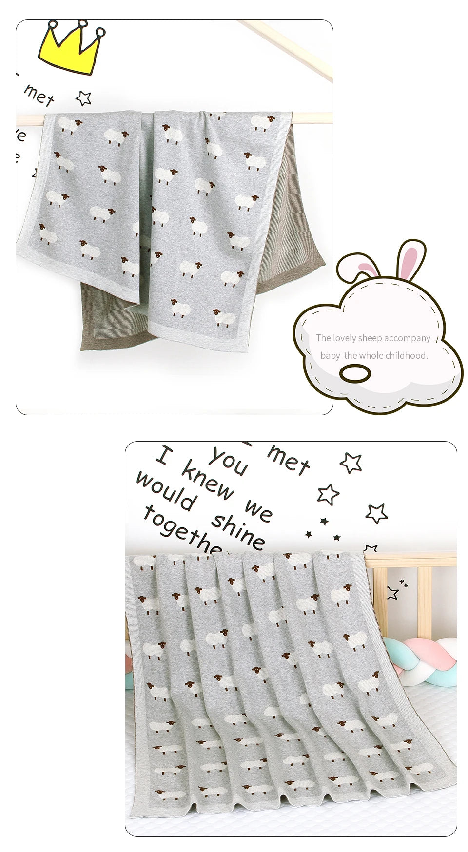Mantas de Bebê Tricotadas para Recém-Nascidos, Envoltório para Carrinho de Bebê, Envoltório para Berço, Desenho Animado de Alpaca, Manta Infantil para Meninos e Meninas, Colchas Infantis