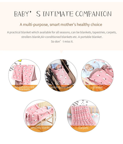 Mantas de Bebê Tricotadas para Recém-Nascidos, Envoltório para Carrinho de Bebê, Envoltório para Berço, Desenho Animado de Alpaca, Manta Infantil para Meninos e Meninas, Colchas Infantis