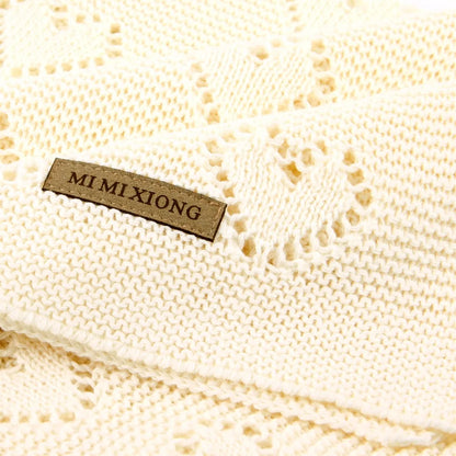 Mantas de bebê tricotadas para recém-nascidos, colchas para carrinho de bebê, edredons de algodão para envolver bebês e crianças pequenas, mantas unissex 100*80cm