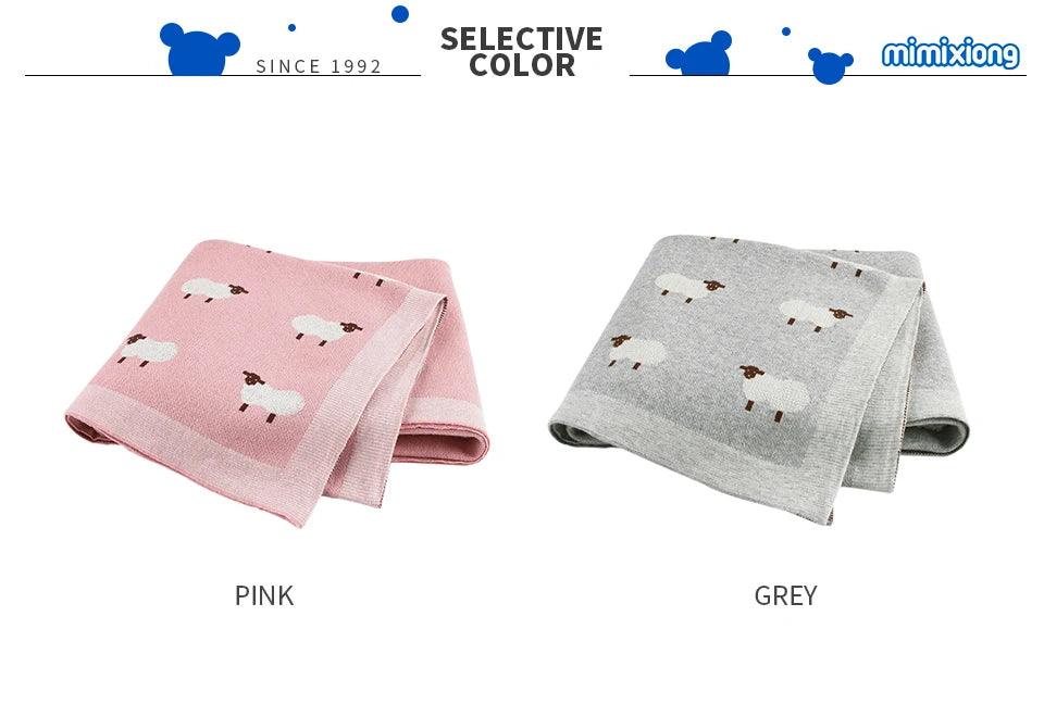 Mantas de Bebê Tricotadas para Recém-Nascidos, Envoltório para Carrinho de Bebê, Envoltório para Berço, Desenho Animado de Alpaca, Manta Infantil para Meninos e Meninas, Colchas Infantis
