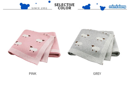 Mantas de Bebê Tricotadas para Recém-Nascidos, Envoltório para Carrinho de Bebê, Envoltório para Berço, Desenho Animado de Alpaca, Manta Infantil para Meninos e Meninas, Colchas Infantis