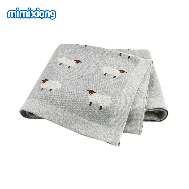 Mantas de Bebê Tricotadas para Recém-Nascidos, Envoltório para Carrinho de Bebê, Envoltório para Berço, Desenho Animado de Alpaca, Manta Infantil para Meninos e Meninas, Colchas Infantis