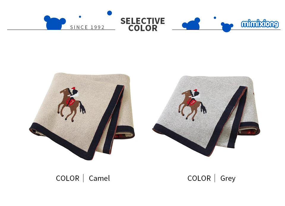 Manta de bebê tricotada, fofa, com desenho animado, macia e quentinha, ideal para enrolar e tomar banho. Mede 100 x 80 cm e pode ser usada como cobertor ou manta para carrinho de bebê.