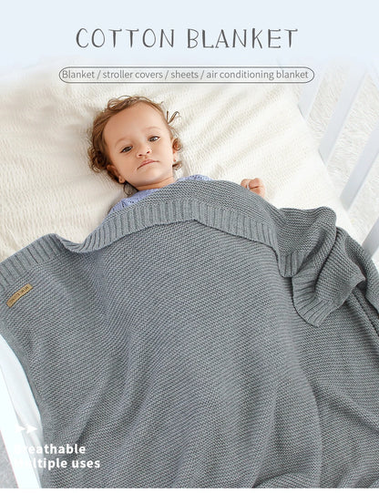 Manta para Bebê Super Macia, Envoltório para Recém-Nascido, 100*80cm, Cobertor de Tricô para Bebê e Criança, Ideal para Carrinho de Bebê, Berço e Cadeirinha de Carro