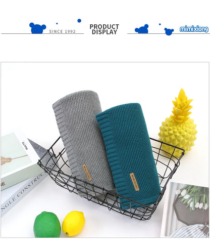 Manta para Bebê Super Macia, Envoltório para Recém-Nascido, 100*80cm, Cobertor de Tricô para Bebê e Criança, Ideal para Carrinho de Bebê, Berço e Cadeirinha de Carro