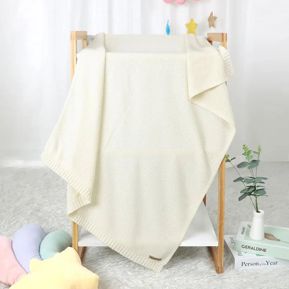 Mantas para Recém-Nascido, Artigos para Nascimento, Tecido Tricotado, Algodão, Carrinho de Bebê, Super Macio, Envoltório para Bebê, Enxoval Infantil, Menina, Manta Infantil