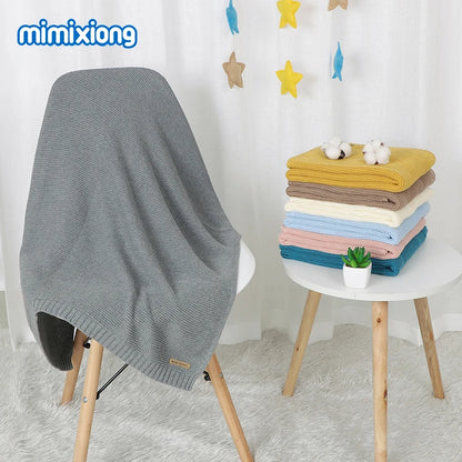 Manta para Bebê Super Macia, Envoltório para Recém-Nascido, 100*80cm, Cobertor de Tricô para Bebê e Criança, Ideal para Carrinho de Bebê, Berço e Cadeirinha de Carro