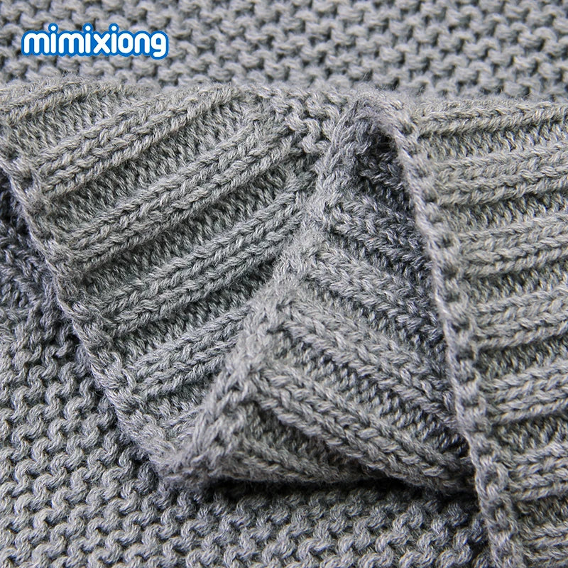 Manta para Bebê Super Macia, Envoltório para Recém-Nascido, 100*80cm, Cobertor de Tricô para Bebê e Criança, Ideal para Carrinho de Bebê, Berço e Cadeirinha de Carro