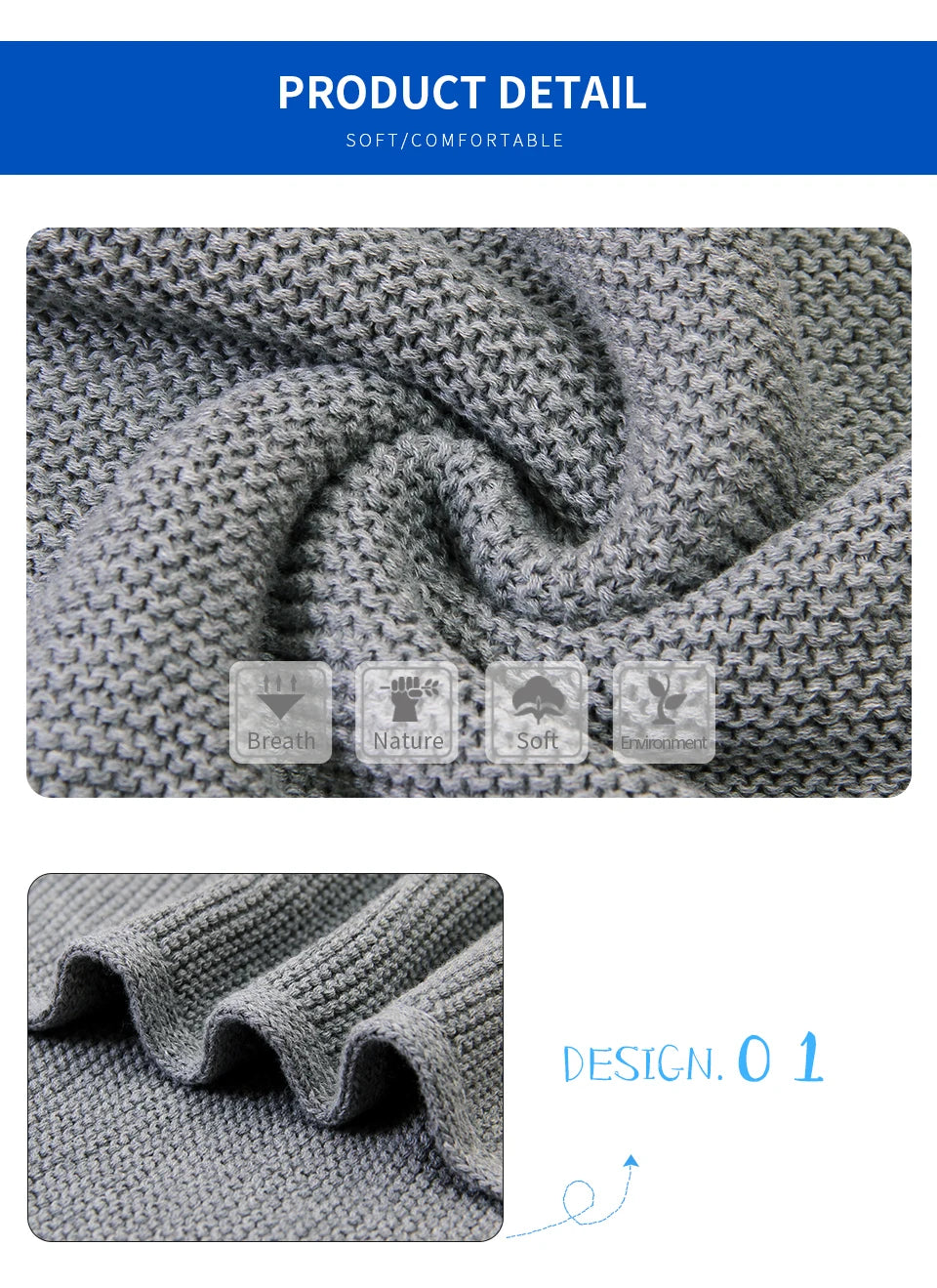 Manta para Bebê Super Macia, Envoltório para Recém-Nascido, 100*80cm, Cobertor de Tricô para Bebê e Criança, Ideal para Carrinho de Bebê, Berço e Cadeirinha de Carro