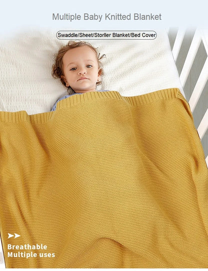 Mantas para Recém-Nascido, Artigos para Nascimento, Tecido Tricotado, Algodão, Carrinho de Bebê, Super Macio, Envoltório para Bebê, Enxoval Infantil, Menina, Manta Infantil