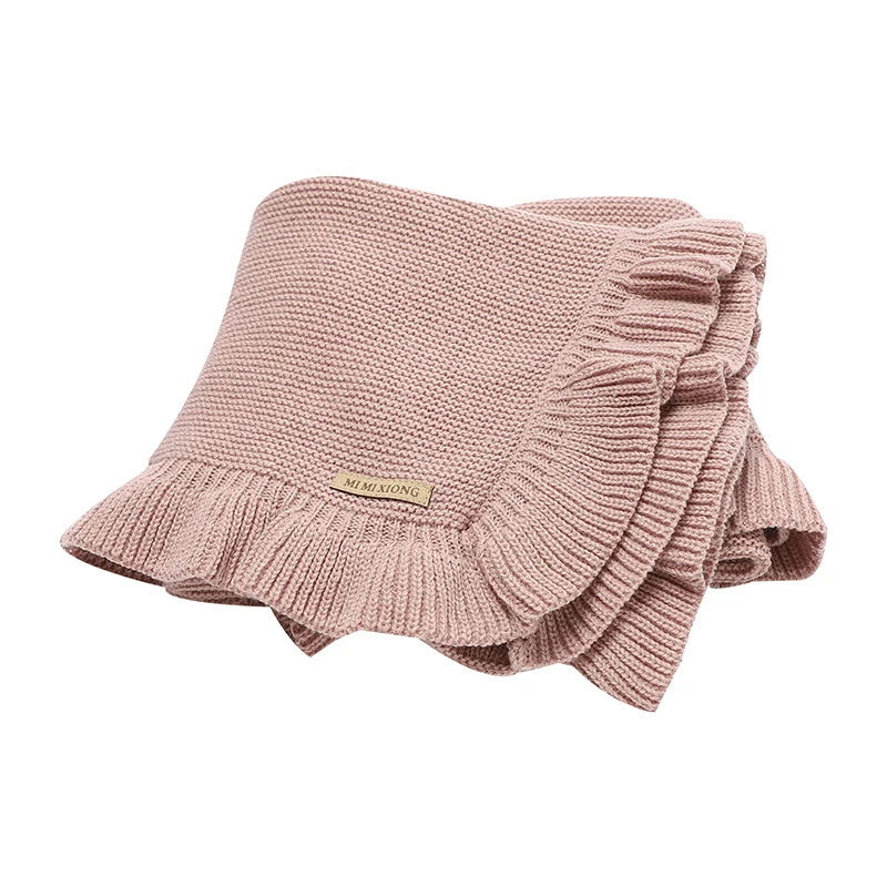Manta para Bebê 90*70cm Tricotada Recém-Nascido Meninos Meninas Cores Sólidas Carrinho Envoltório Saco de Dormir Reversível Macio Edredom Infantil