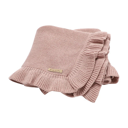 Manta para Bebê 90*70cm Tricotada Recém-Nascido Meninos Meninas Cores Sólidas Carrinho Envoltório Saco de Dormir Reversível Macio Edredom Infantil