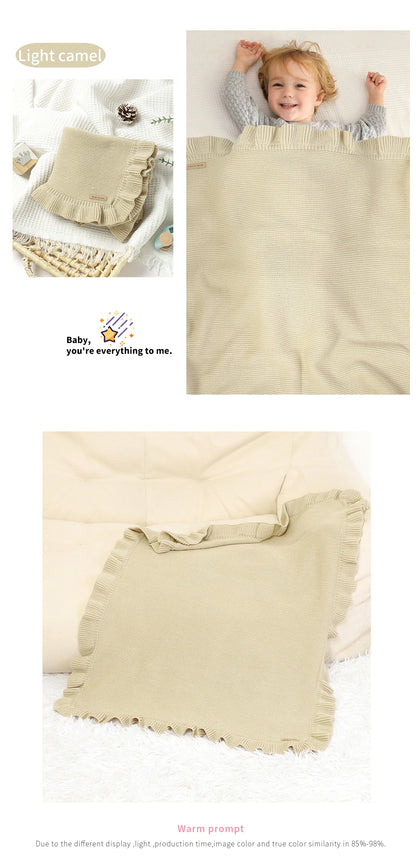 Manta para Bebê 90*70cm Tricotada Recém-Nascido Meninos Meninas Cores Sólidas Carrinho Envoltório Saco de Dormir Reversível Macio Edredom Infantil