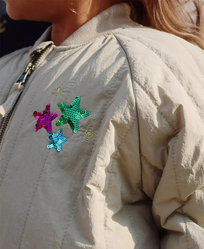 Jaquetas de inverno 2025 para bebês meninos, em lã de cordeiro com lantejoulas e desenhos animados. Roupas infantis para meninas, casaco corta-vento, estilo aviador, tamanhos de 1 a 9 anos.