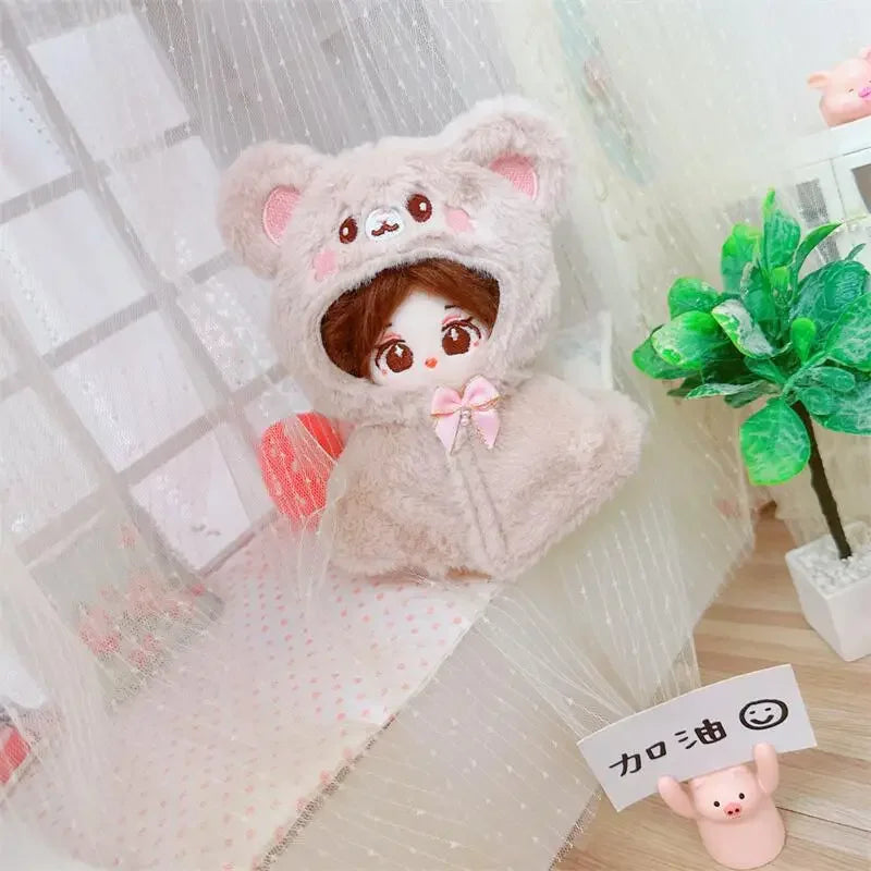 Roupa para boneca de 10cm, casaco quente de pelúcia para boneca, acessórios para boneca, desenvolve habilidades manuais, brinquedo para presente infantil. Disponível em estoque