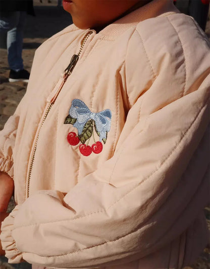 Jaquetas de inverno 2025 para bebês meninos, em lã de cordeiro com lantejoulas e desenhos animados. Roupas infantis para meninas, casaco corta-vento, estilo aviador, tamanhos de 1 a 9 anos.