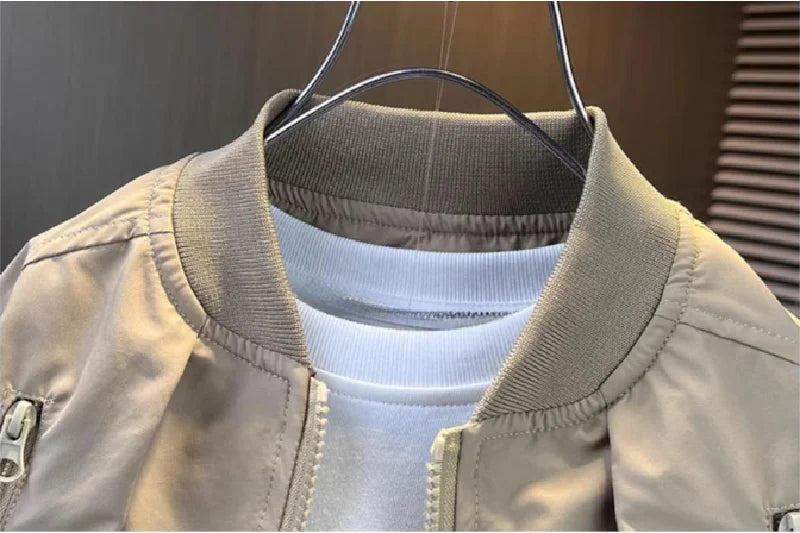 Jaquetas de beisebol para meninos, roupas infantis, primavera/outono, casacos com zíper para crianças grandes, cor sólida, corta-vento, agasalho para crianças de 2 a 10 anos.