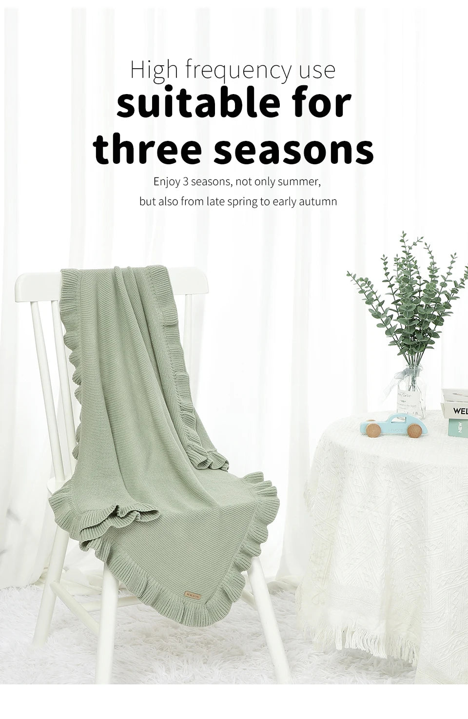 Manta para Bebê 90*70cm Tricotada Recém-Nascido Meninos Meninas Cores Sólidas Carrinho Envoltório Saco de Dormir Reversível Macio Edredom Infantil