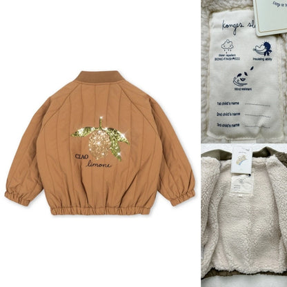 Jaquetas de inverno 2025 para bebês meninos, em lã de cordeiro com lantejoulas e desenhos animados. Roupas infantis para meninas, casaco corta-vento, estilo aviador, tamanhos de 1 a 9 anos.