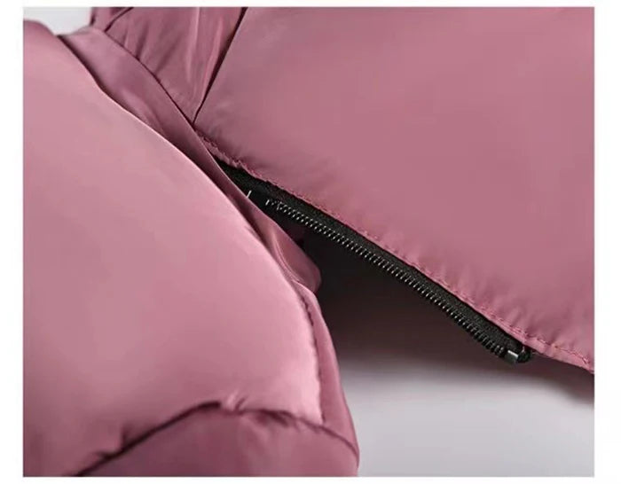 Casaco de inverno infantil para meninas de 4 a 10 anos, grosso e quentinho, com capuz, zíper e gola de pele sintética. Ideal para princesas.