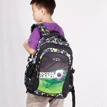 Mochila escolar infantil masculina com estampa de futebol, mochila recortada estilo anime, bolsa de viagem com estampa de futebol, mochila escolar para adolescentes.