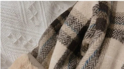 Casaco infantil de lã xadrez, estilo coreano, para outono e inverno. Novos casacos para meninos e meninas, folgados e acolchoados em algodão.