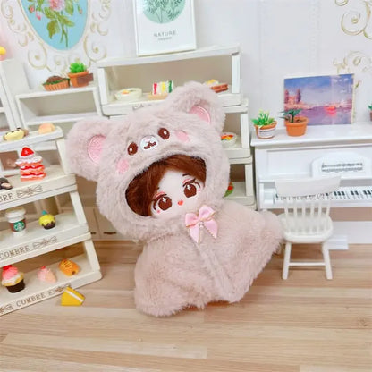 Roupa para boneca de 10cm, casaco quente de pelúcia para boneca, acessórios para boneca, desenvolve habilidades manuais, brinquedo para presente infantil. Disponível em estoque