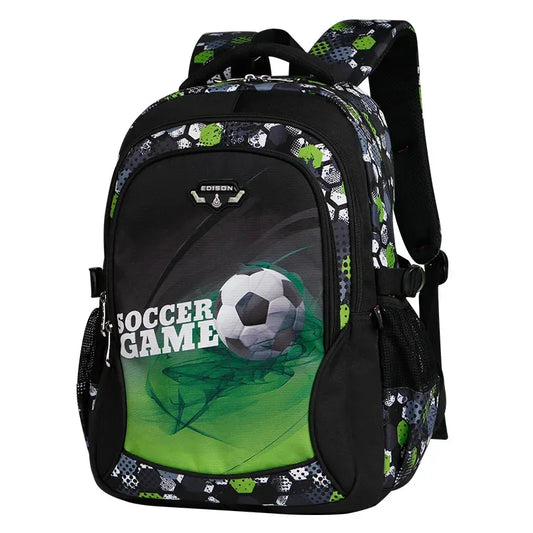 Mochila escolar infantil masculina com estampa de futebol, mochila recortada estilo anime, bolsa de viagem com estampa de futebol, mochila escolar para adolescentes.