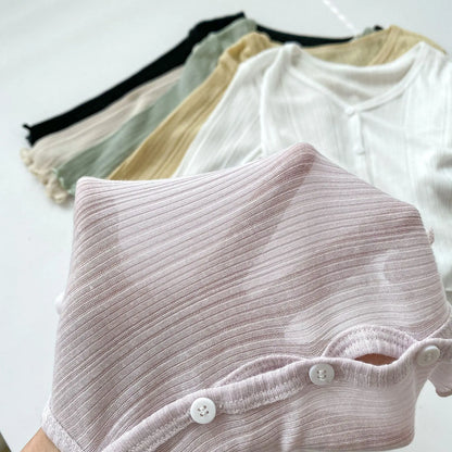 Casaco infantil de verão para meninas, com proteção solar, cor sólida, leve e fino, respirável, com abas laterais.