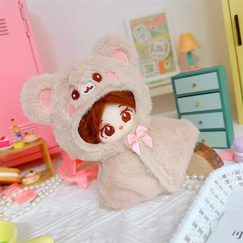 Roupa para boneca de 10cm, casaco quente de pelúcia para boneca, acessórios para boneca, desenvolve habilidades manuais, brinquedo para presente infantil. Disponível em estoque