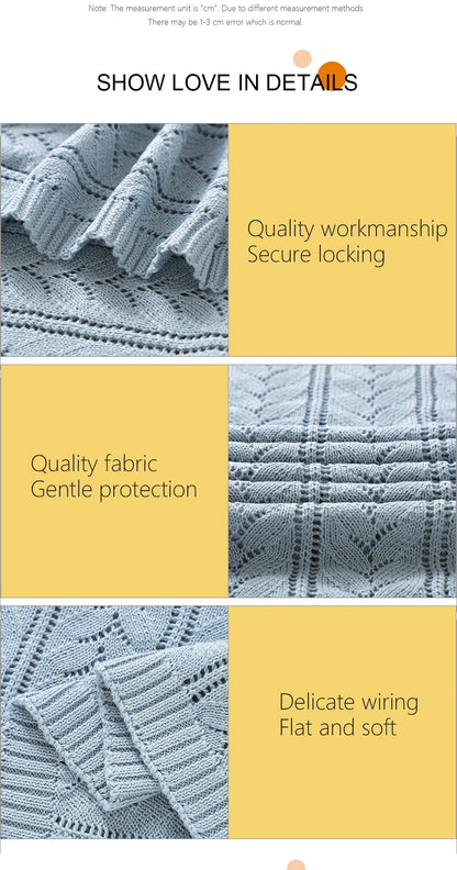 Mantas de algodão para bebês recém-nascidos, 90*70cm, tricotadas, neutras, para dormir, para meninos e meninas, para berço e soneca.