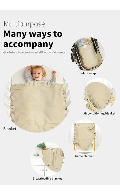 Manta para Bebê 90*70cm Tricotada Recém-Nascido Meninos Meninas Cores Sólidas Carrinho Envoltório Saco de Dormir Reversível Macio Edredom Infantil